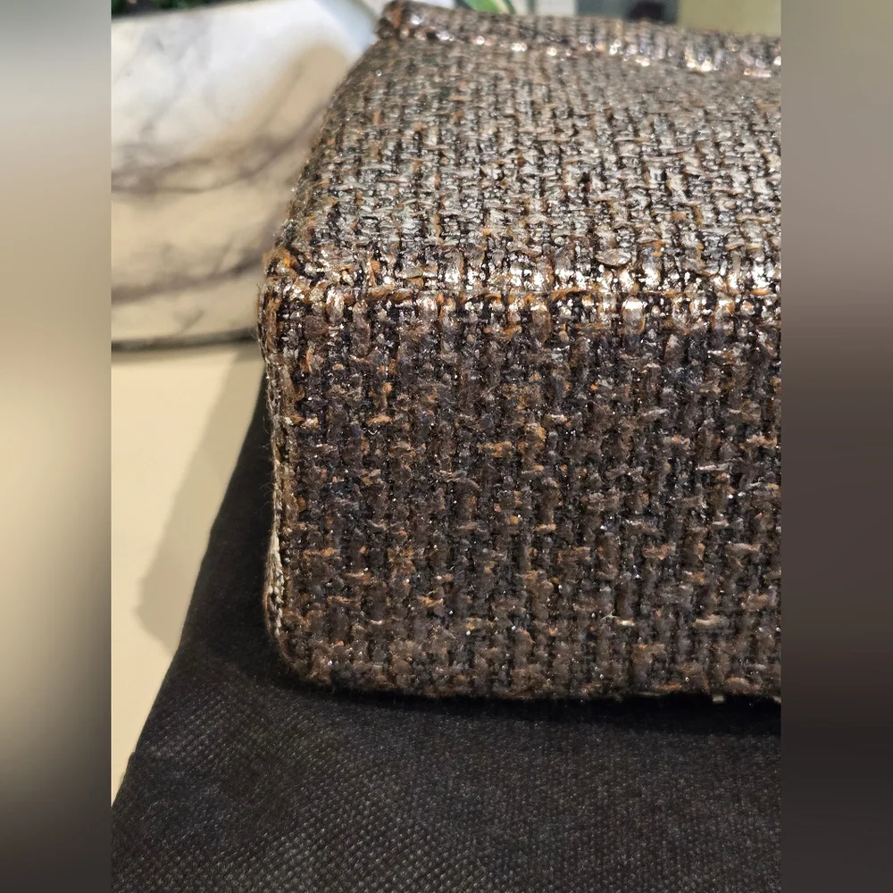 Kurt Geiger Quilted Metallic Tweed Shoulder Bag - Picture 6 of 8